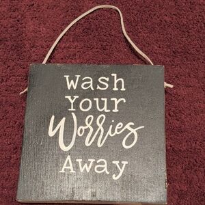 Black and White Hanging Bath Sign